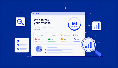 Website audit score and category results preview